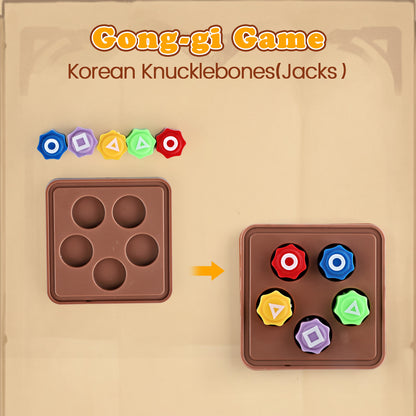 Gonggi Korean Game, Tossing Set (Korean Traditional Play Game) Jebi chagi Stone catching Biseokchigi Paeng-y DDAKJI & Family & Party, Easter Basket Stuffers, Christmas (1 Set)