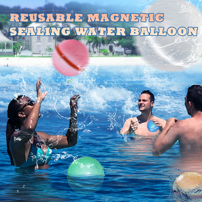 Reusable Water Balloons,12 Pcs Magnetic Splash Refillable Balls,Summer Water Toys for Kids Pool Beach & Outdoor