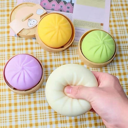 1P Baozi Shaped Squeeze Decoration,Soft Squeeze Decompression Dough,for Desktop Ornament Home Shelf Display