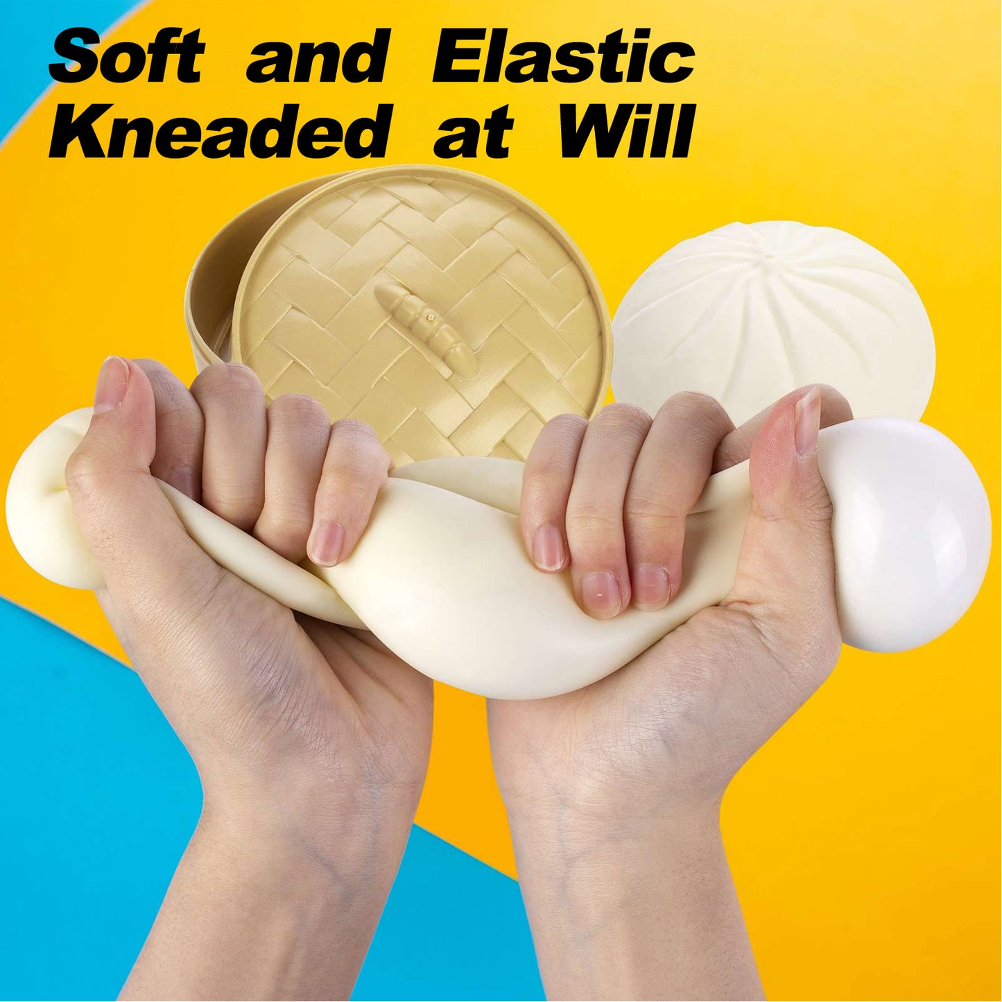 1P Baozi Shaped Squeeze Decoration,Soft Squeeze Decompression Dough,for Desktop Ornament Home Shelf Display