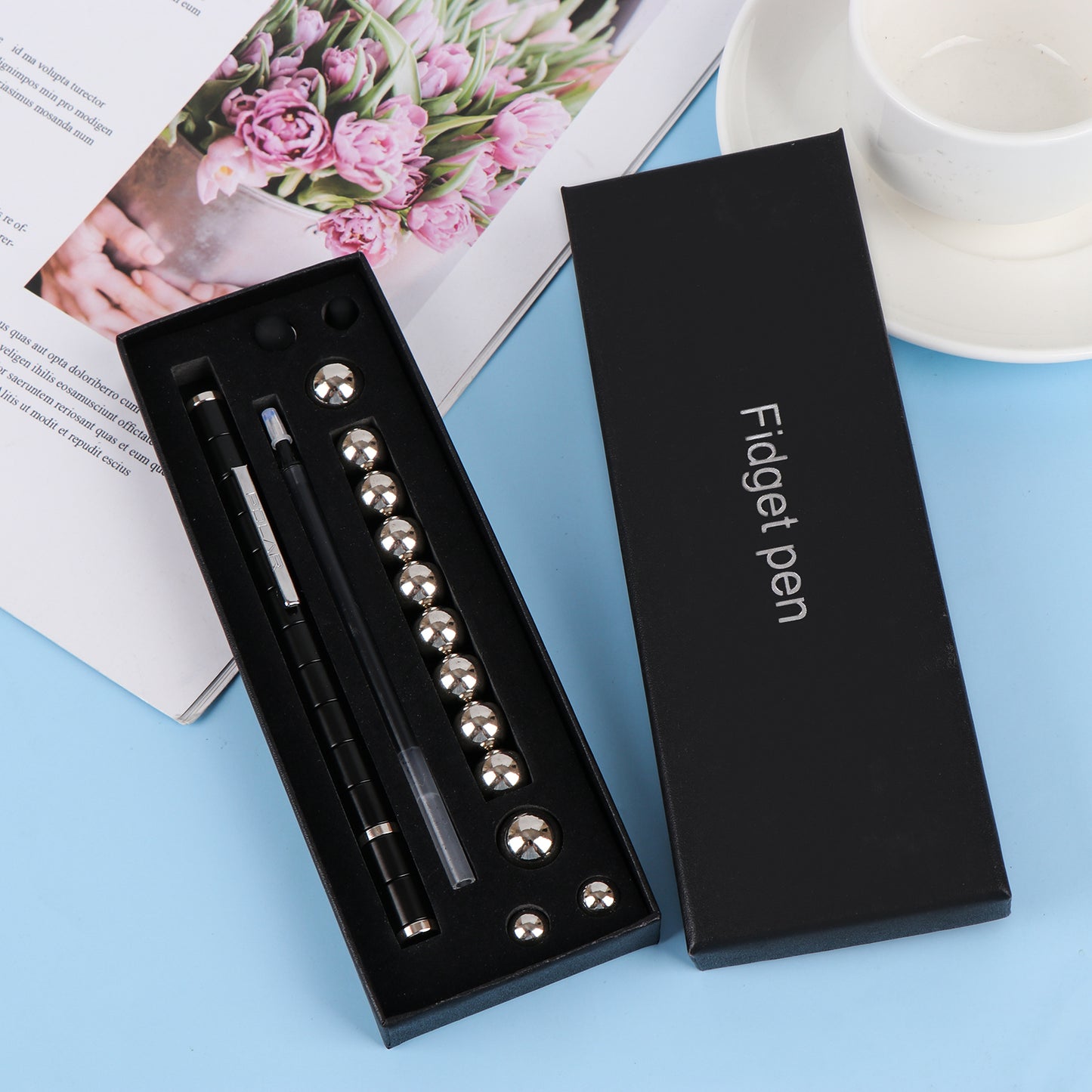 Toys Pen Magnetic Metal Pen Multifunctional Creative Writing Magnet Ballpoint Pen Decompression Black