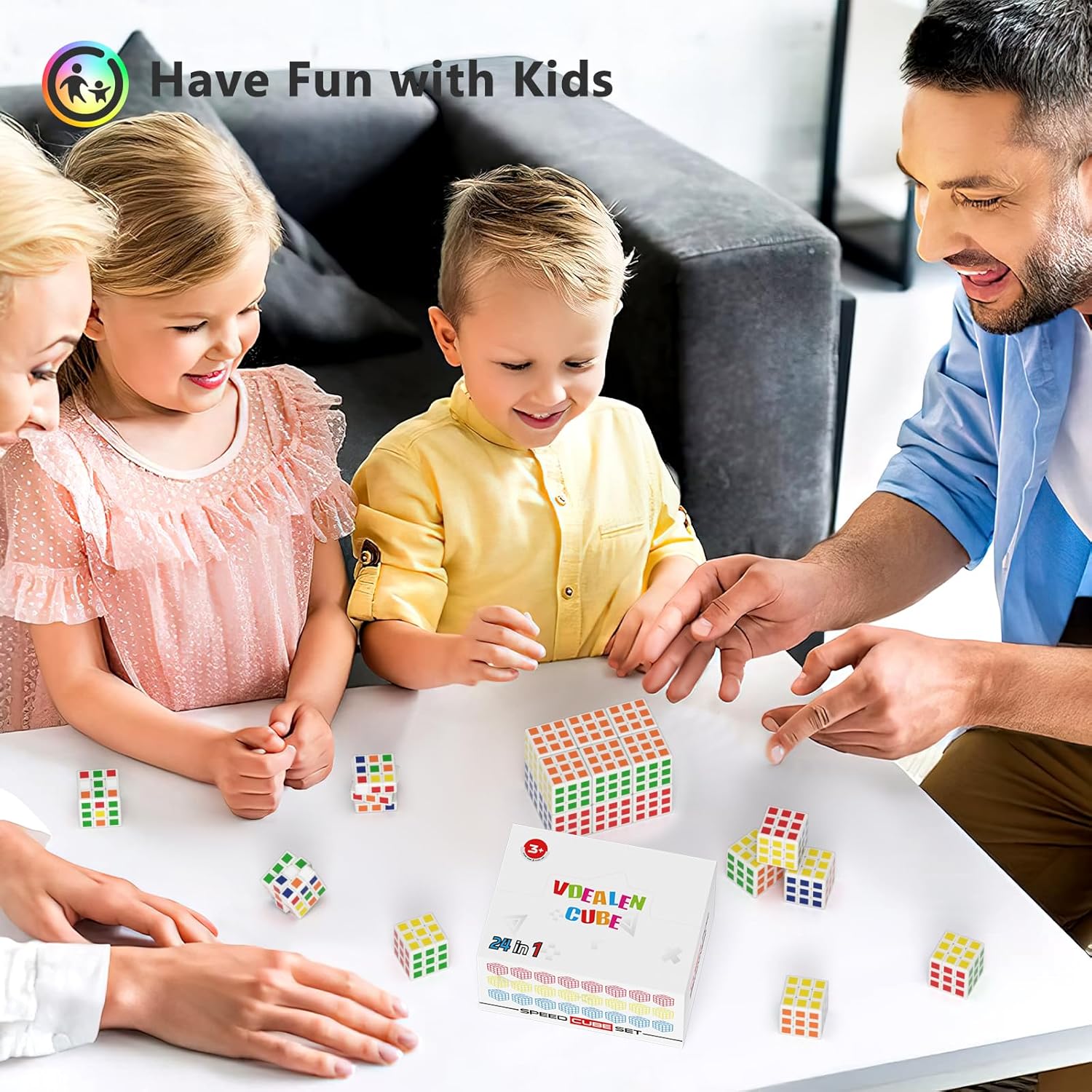 Mini Cube 24 Pack Magic Cube, Puzzle Party Favors for Kids Party Puzzle Game Toys Classroom Rewards & School Prize for Students, Stress Relief Toys Goody Bag Filler Birthday Easter Gift