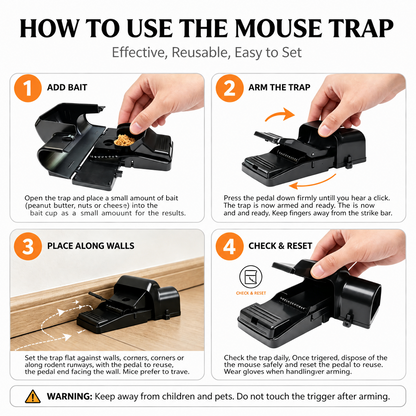4 Pack Rat Traps Indoor and Outdoor Dual-Entry Large Rat Trap Outdoor and Indoor for Home, Garden and Restaurant with 99.9% Trap Rate | Easy to Use Rodent Traps with Safe Hands Free Design