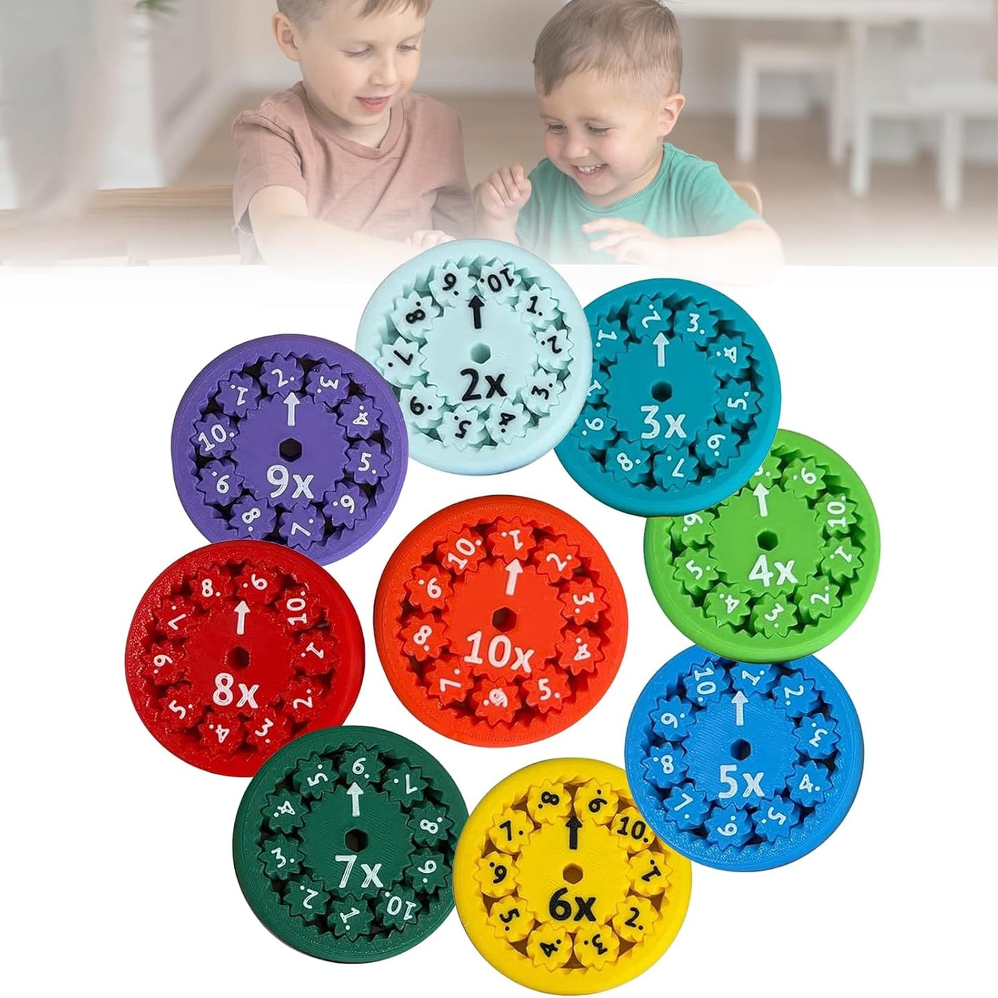 Math Fidget Spinner,Number Round Math Fidget Spinner for Children, Learn Addition&Subtraction& Multiplication & Division 18PCS