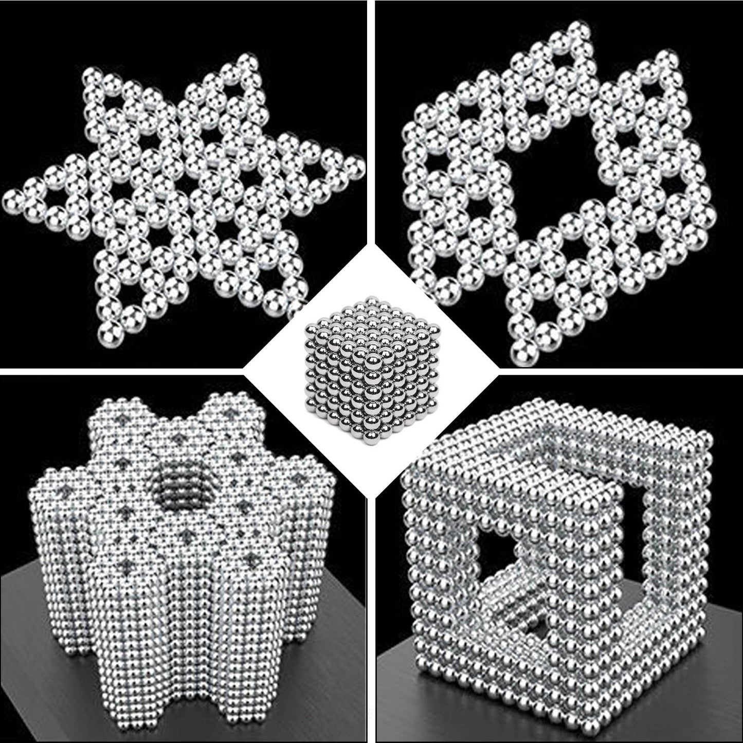 Magnetic Putty Balls for Teenager Adults, Creative 3D Versatile Beads，Fidget Toy Stress Reliever Magnet Slime Beads 216Pcs