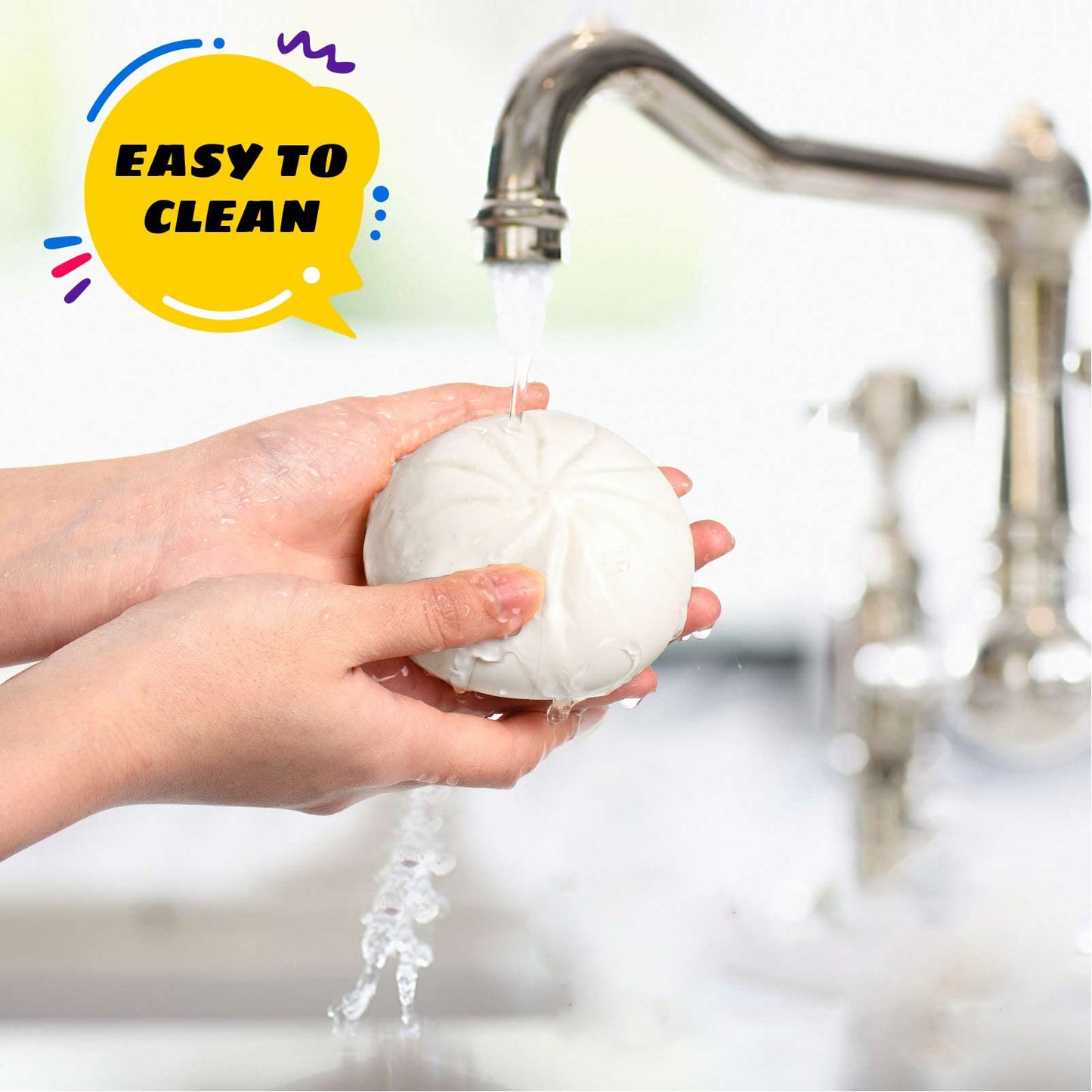 1P Baozi Shaped Squeeze Decoration,Soft Squeeze Decompression Dough,for Desktop Ornament Home Shelf Display