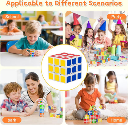 Mini Cube 48 Pack Magic Cube, Puzzle Party Favors for Kids Party Puzzle Game Toys Classroom Rewards & School Prize for Students, Stress Relief Toys Goody Bag Filler Birthday Easter Gift