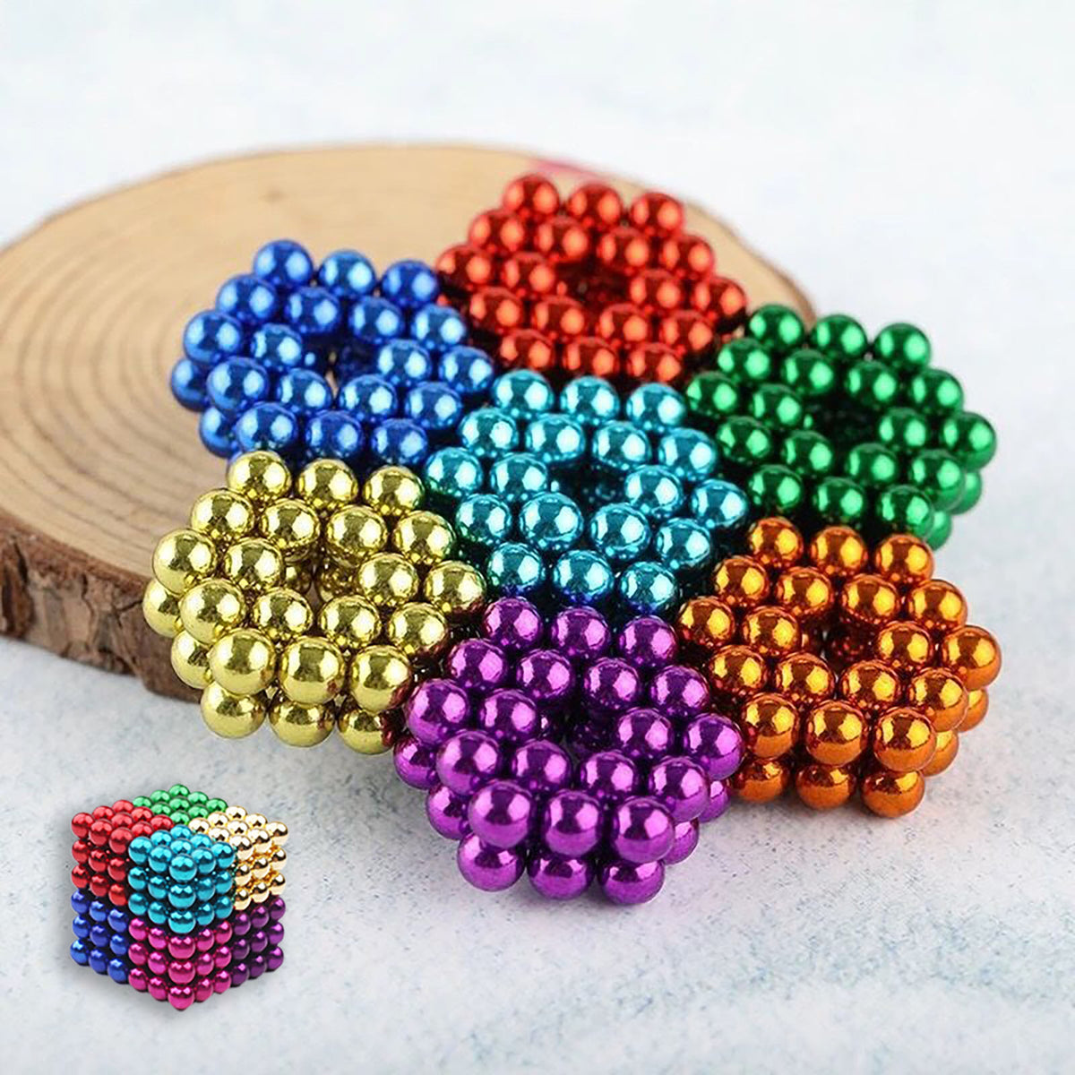 Magnetic Desk Beads – 216 Piece 5 Millimeters Set B | Premium 3D Fidget Toy