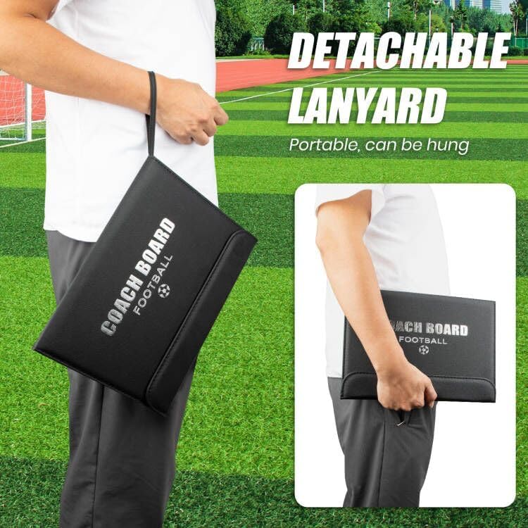 Foldable Magnetic Soccer Coaching Board, Soccer Tactics Strategy Board Portable Soccer Board with Dry Erase Markers and Magnetic Markers for Coaches Training, Great Gift for Kids Soccer Coach.
