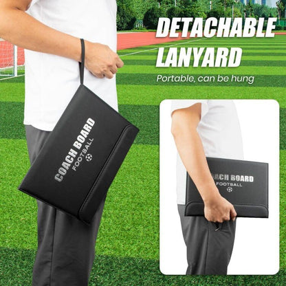 Foldable Magnetic Soccer Coaching Board, Soccer Tactics Strategy Board Portable Soccer Board with Dry Erase Markers and Magnetic Markers for Coaches Training, Great Gift for Kids Soccer Coach.