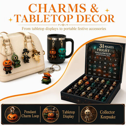 Halloween Advent Calendar 2026, 31 Nights of Fright Halloween Countdown Box with 31 Mini Spooky Figurines, 31 Days Surprise Blind Box for Home Desk Decor,Halloween Advent Calendar Gift Box