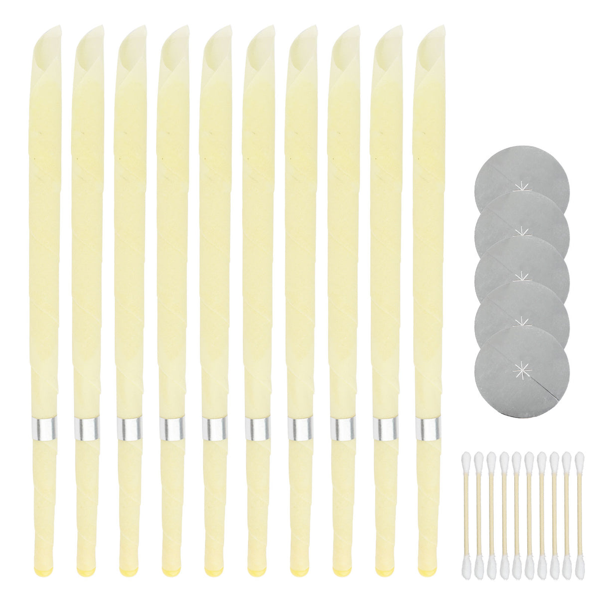 10 Pcs Ear Care Kit for Adults with Protective Discs and Cotton Swabs,Convenient Personal Ear Care Accessory Set with Protective Discs and Cotton Swabs for Home Use