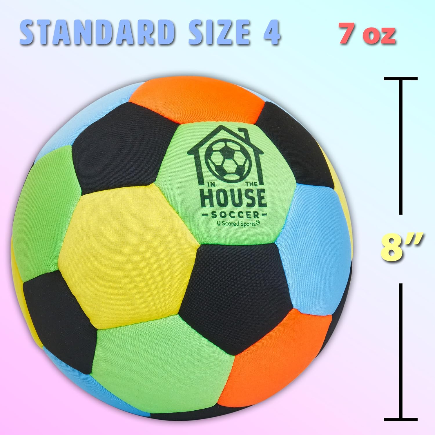 Indoor Size 4 Padded Soccer Ball for Girls (Ages 3+), Boys (Ages 3+) & Adults - Bring Soccer Practice Home - Perfect for Juggling - Gift for Soccer Player