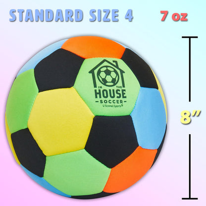 Indoor Size 4 Padded Soccer Ball for Girls (Ages 3+), Boys (Ages 3+) & Adults - Bring Soccer Practice Home - Perfect for Juggling - Gift for Soccer Player